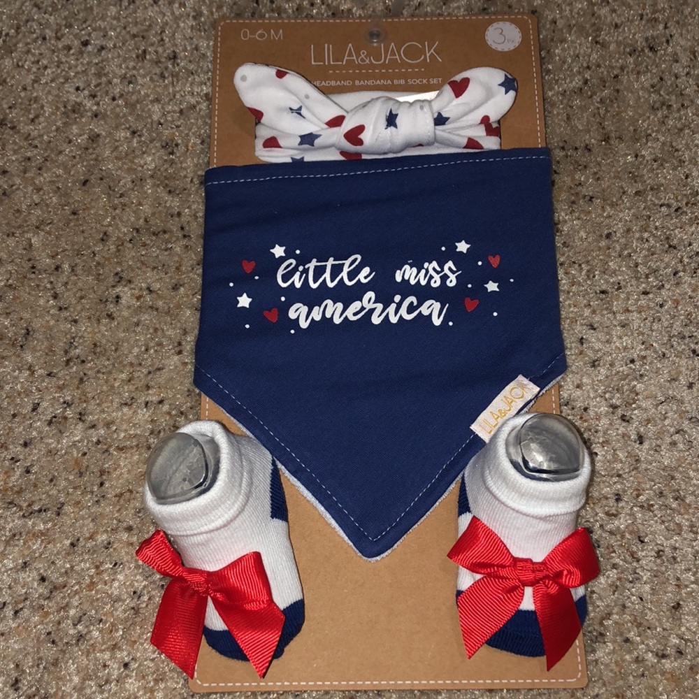 3pc Headband bandana bib sock set